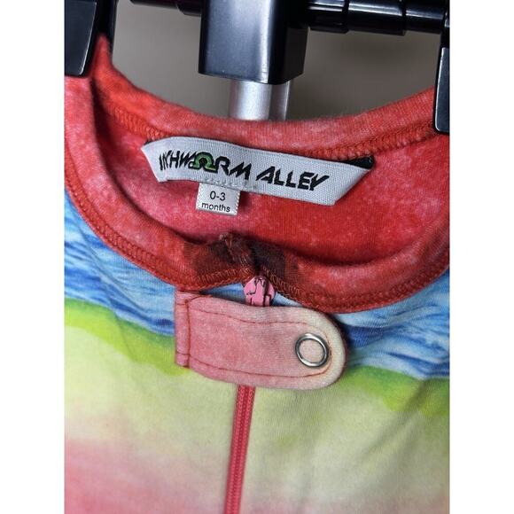 Inchworm Alley Water Watermelon Romper Baby 0-3 Months Short Sleeve Bodysuit Zip - Picture 3 of 5